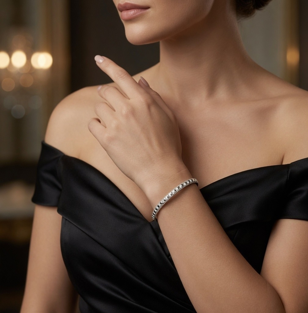 Women's Bracelet Dimond Cut Gold & Silver Tone Bangle Bracelet Costume Jewelry
